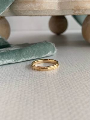 Timeless Milgrain 3mm 14k Yellow Gold Band