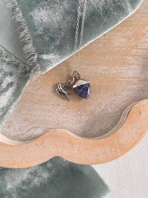 Safe Travels Swallow Lapis Silver Necklace