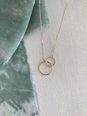 Connected Circles 14k Yellow Gold Necklace