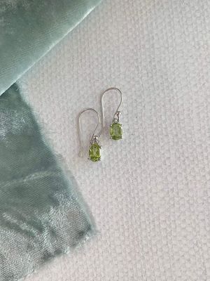 Pretty Peridot Silver Earrings