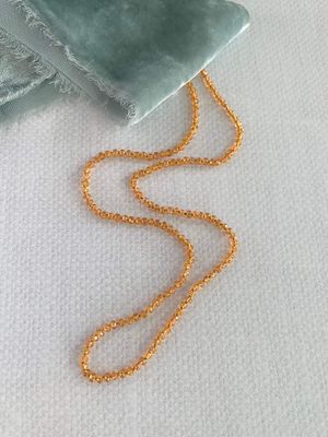 Hand-Knotted Spessartine Garnet Silver Strand