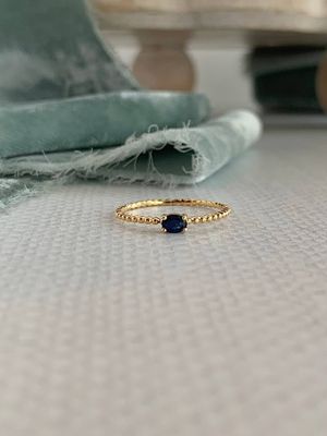 Blue Sapphire 18k Yellow Gold Stack Ring