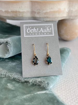 Pear Cut London Blue Topaz 14k Yellow Gold Earrings