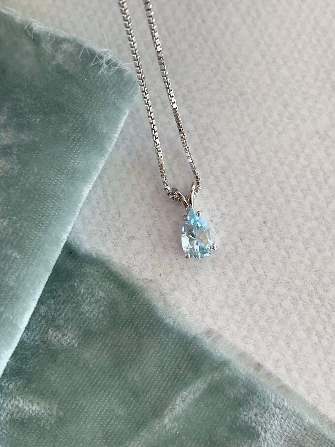 Crisp Blue Topaz Silver Necklace