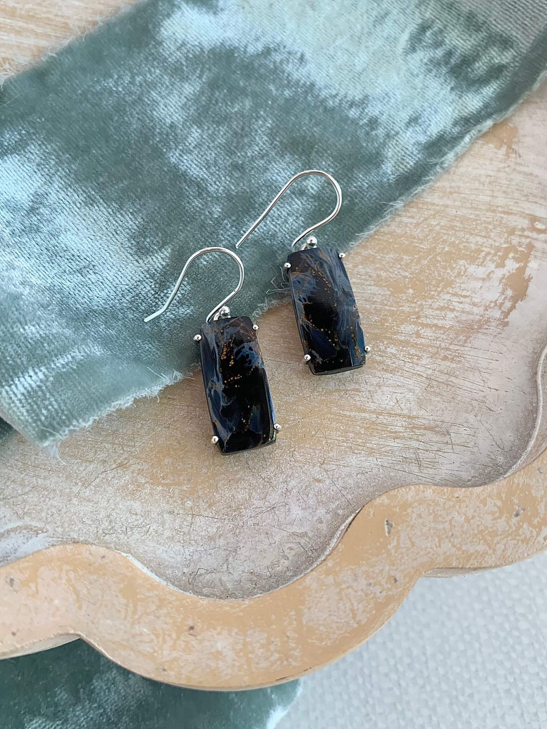 Pietersite Silver Earrings