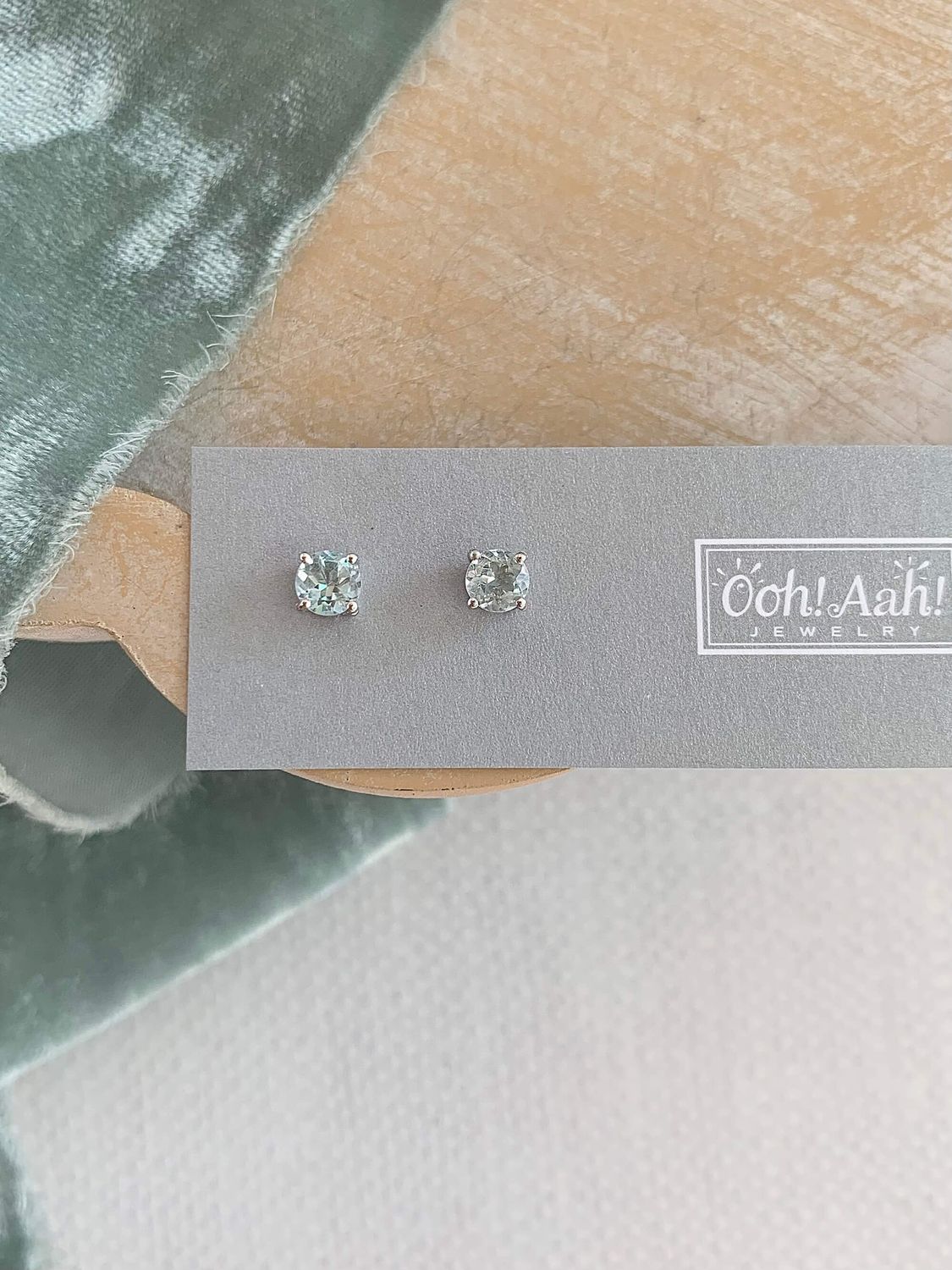Classic Everyday Blue Topaz Silver Stud Earrings