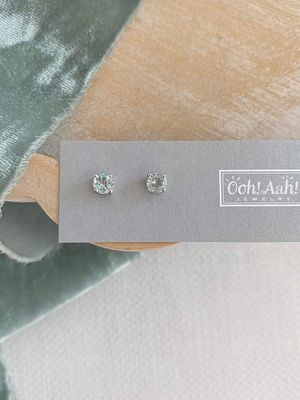 Classic Everyday Blue Topaz Silver Stud Earrings