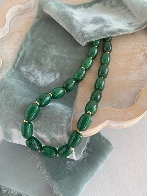 Barrel Jade Mixed Metal Necklace