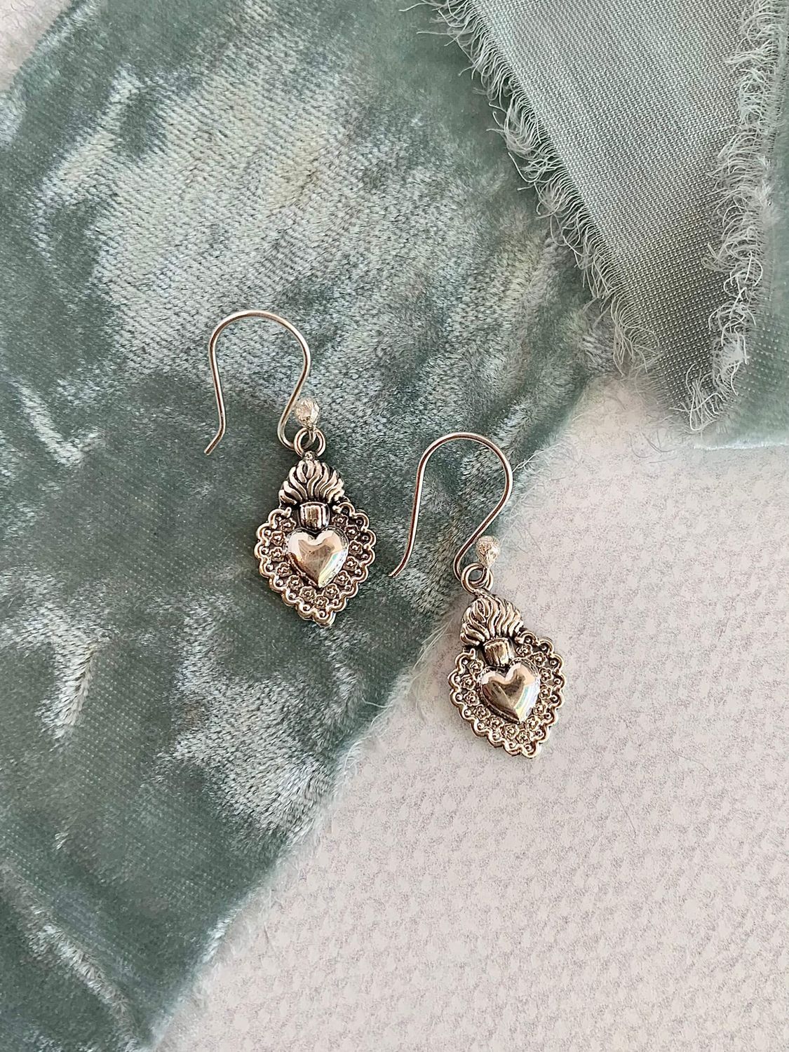Milagro Heart Silver Earrings