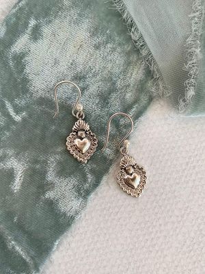 Milagro Heart Silver Earrings