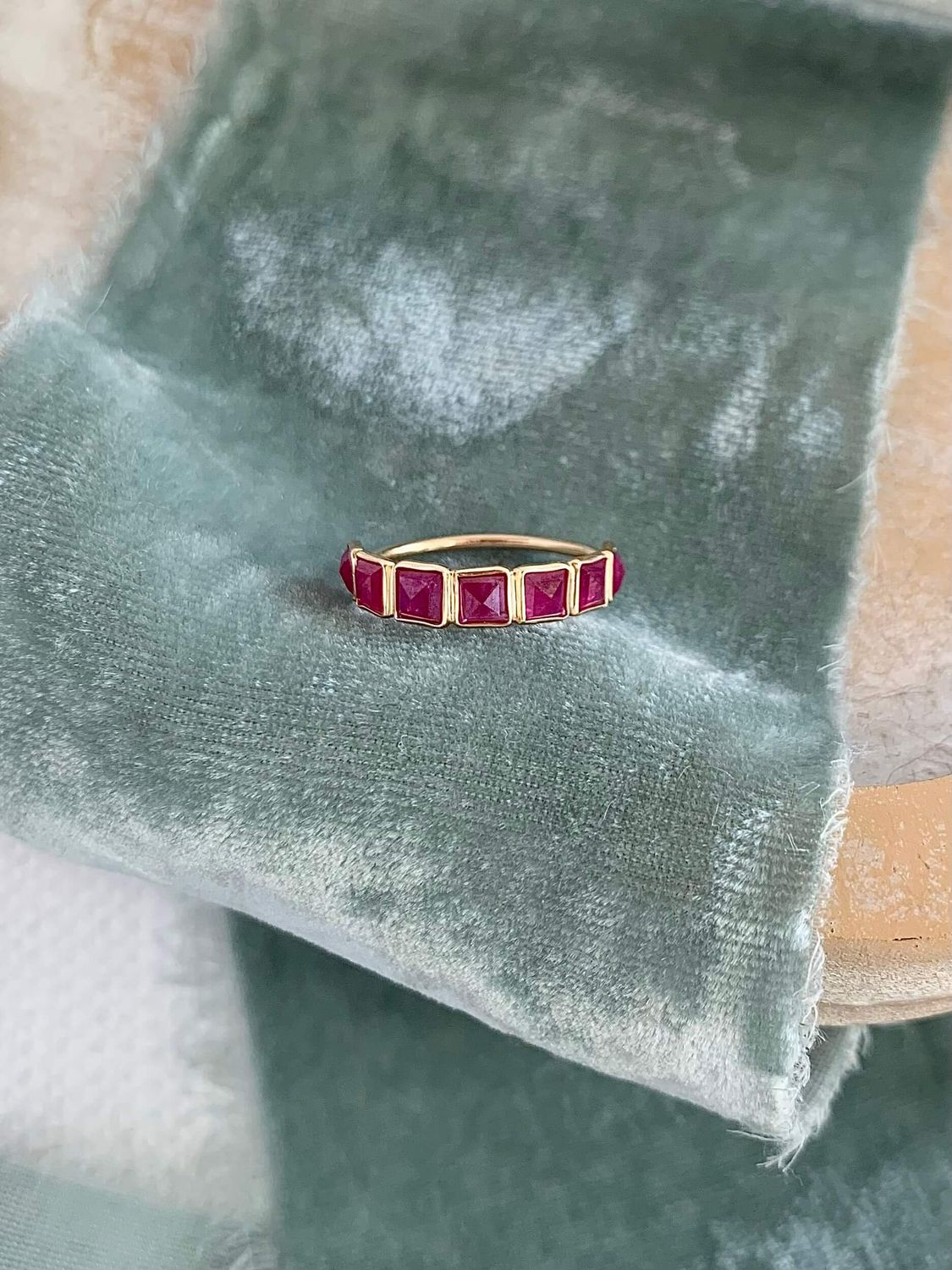 Juicy Ruby 14k Yellow Gold Stack Ring