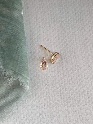 Blushing Morganite 14k Rose Gold Stud Earrings