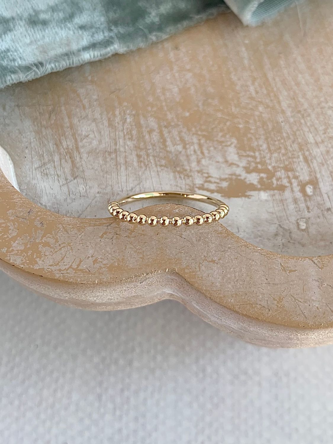Dainty Dot 14k Yellow Gold Band