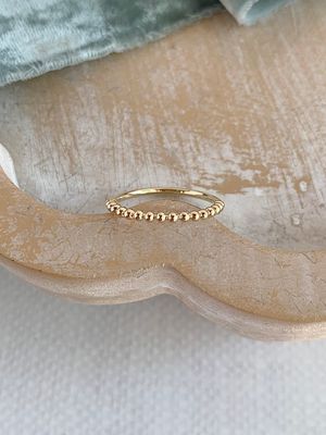 Dainty Dot 14k Yellow Gold Band