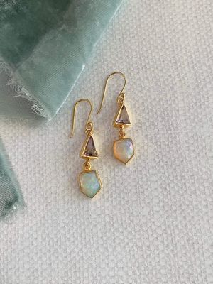 Radiant Opal & Amethyst Gold Vermeil Earrings