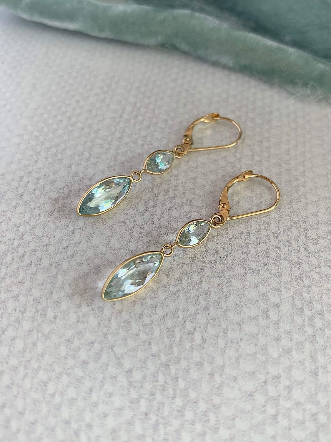 Something Blue Aquamarine 14k Yellow Gold Earrings