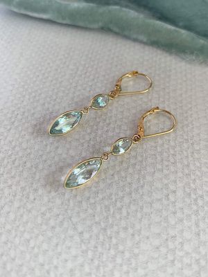 Something Blue Aquamarine 14k Yellow Gold Earrings