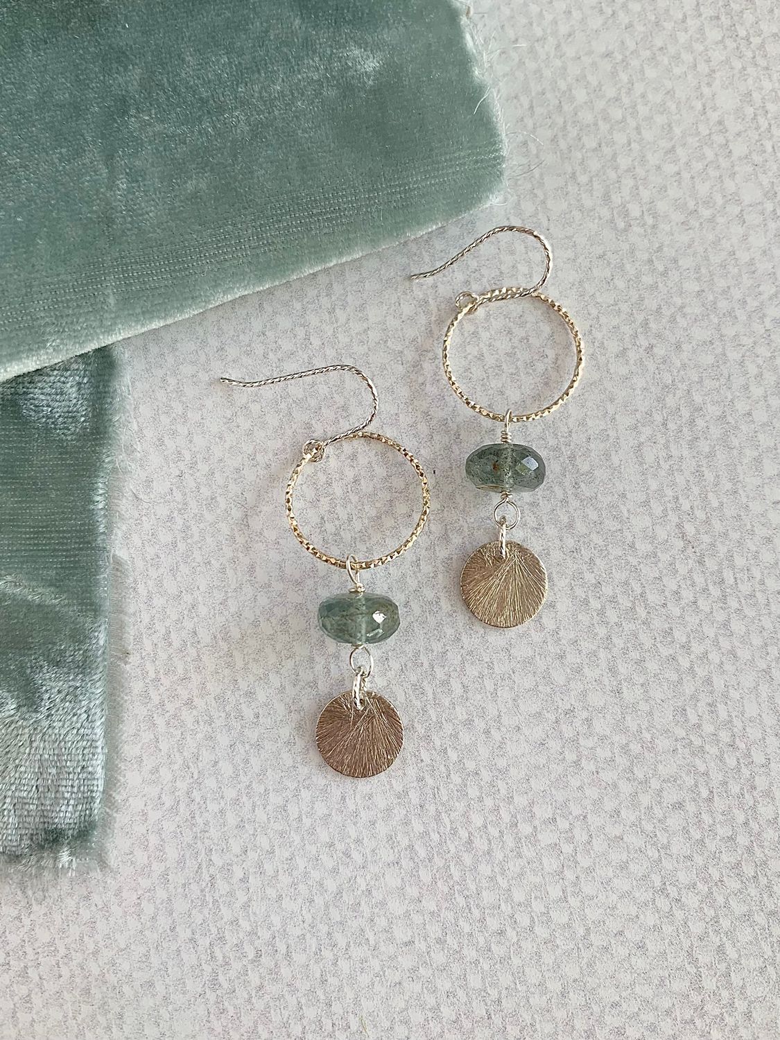 Moss Aquamarine Silver Earrings