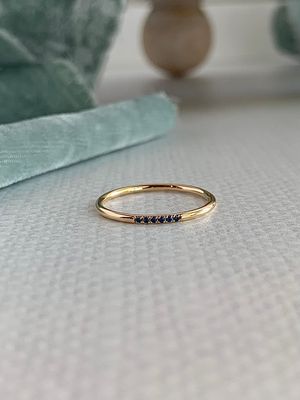 Dainty Sapphire 14k Yellow Gold Stacker Ring