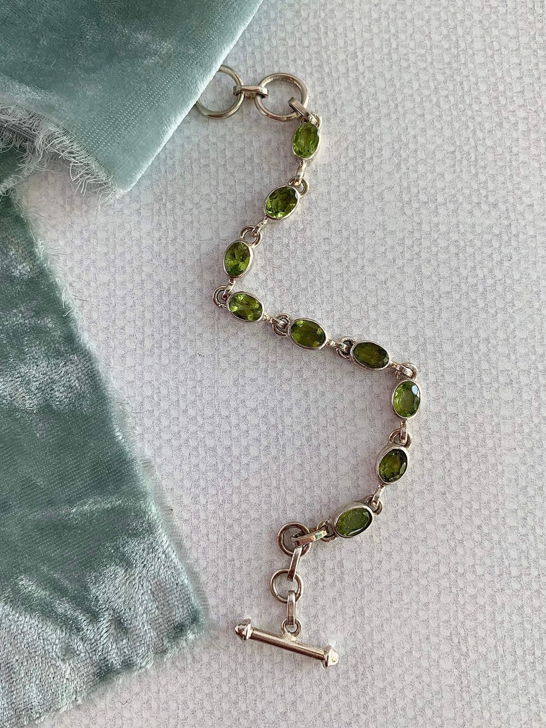Verdant Peridot Silver Bracelet