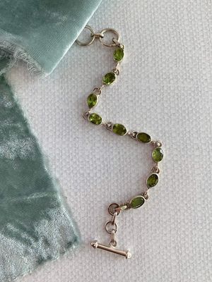 Verdant Peridot Silver Bracelet