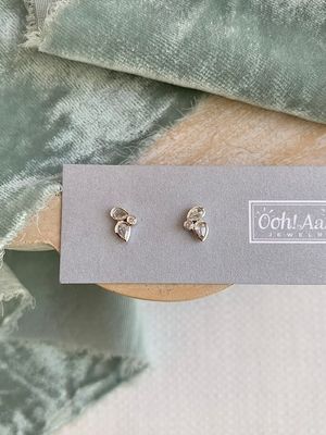 18k White Gold Lovely Rose Cut Diamond Cluster Earring