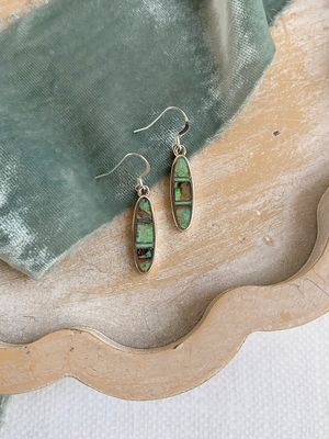Spider Web Opal Inlay Silver Earring