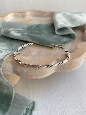 two strand twist silver cuff