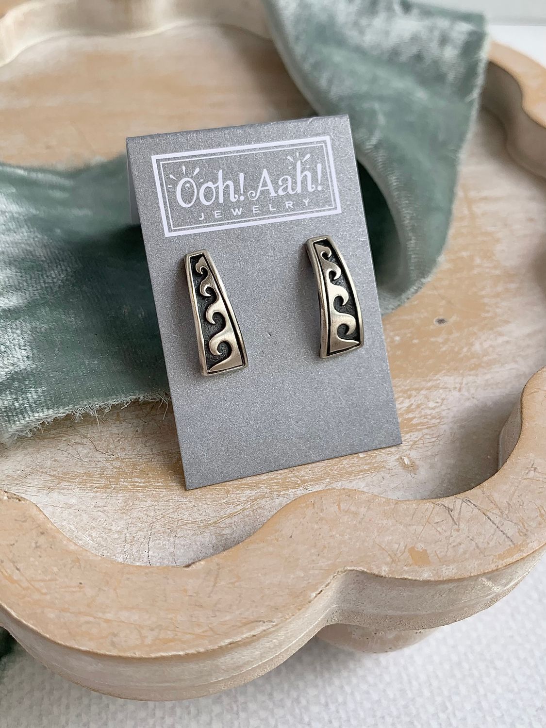 Navajo Wave Silver Earring