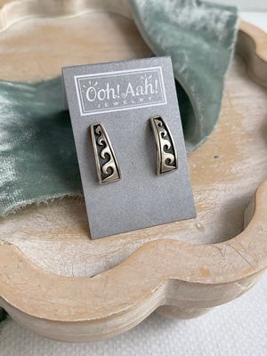 Navajo Wave Silver Earring