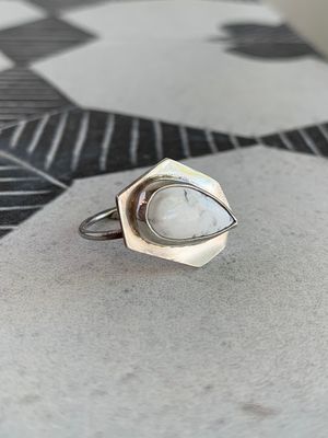 Crown Chakra Howlite Silver Ring