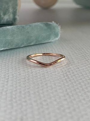 Sweet Milgrain Contour 14k Rose Gold Band