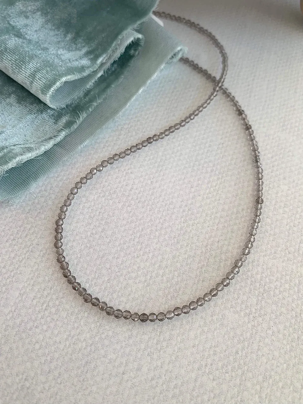 Smoky Quartz Silver Strand