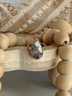 Joyful Dendritic Agate Silver Ring