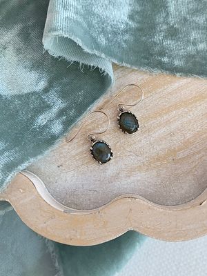Pretty Grey Labradorite Silver Earrings