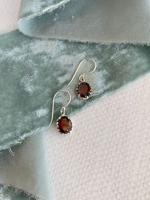 Luscious Garnet Silver Earrings