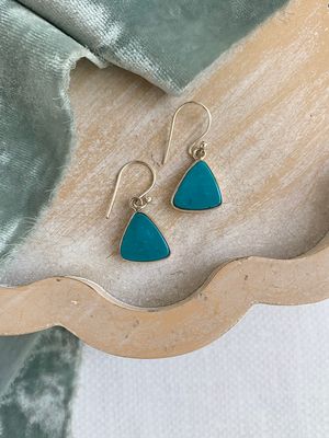 trillion turquoise silver earring