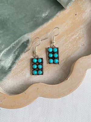 Navajo made turquoise silver earring