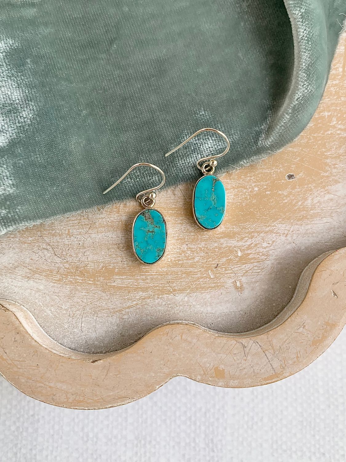 oval turquoise earring
