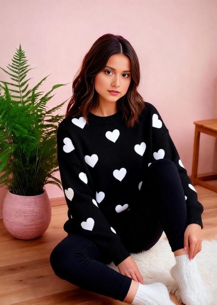 Women's Sweater Long Sleeve Sweaters &amp; Cardigans Jacquard Fashion Heart Shape