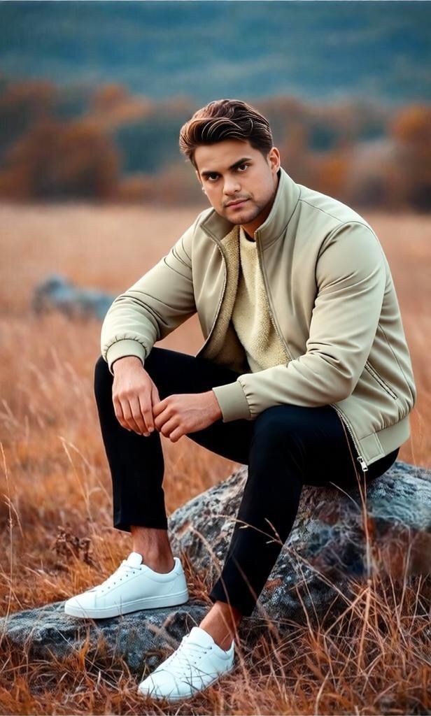 Men's Solid Color Casual Standing Collar Long Sleeve Regular Fit Men's Outwear