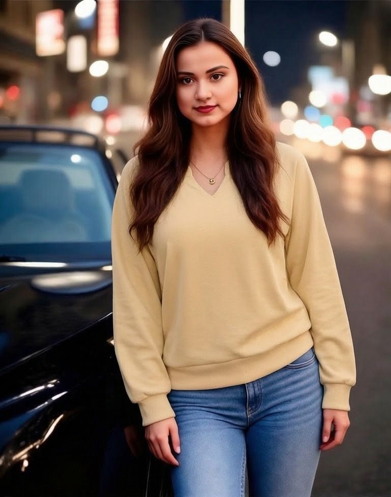 Solid Color Long Sleeve Rib Fabrics Pullover Hoodie For Women With V Neck Featuring Patchwork Design