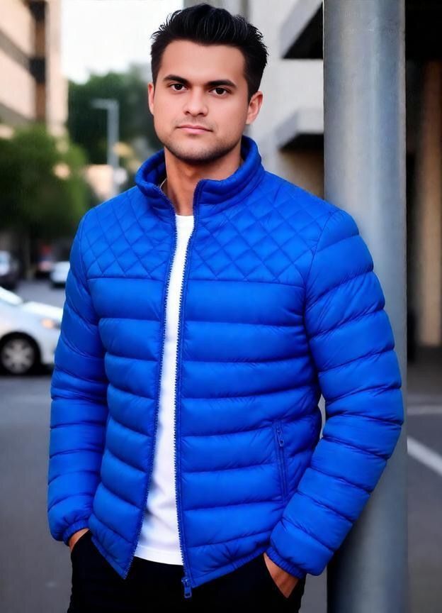 Men's Solid Color Simple Style Standing Collar Long Sleeve Regular Fit Men's Outwear