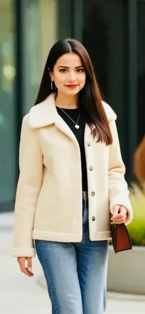 Casual Solid Color Woolen Coat For Women With Single Breasted Button Closure, Made Of Polyester Fabric