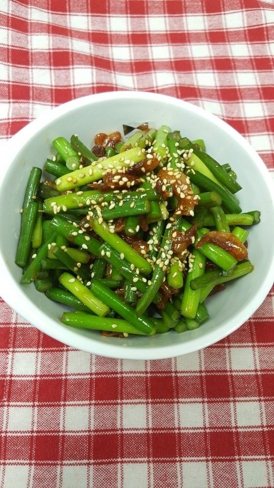 새우 마늘쫑볶음 Stir-Fried Garlic Shoots &amp; Dried Shrimp (FOR 1~2)