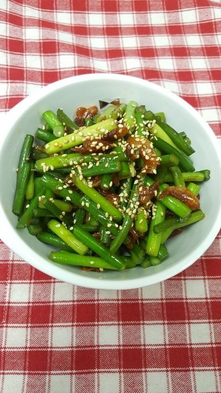 새우 마늘쫑볶음 Stir-Fried Garlic Shoots &amp; Dried Shrimp (FOR 1~2)