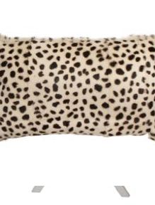 Leopard Goat Fur Cushion Oblong
