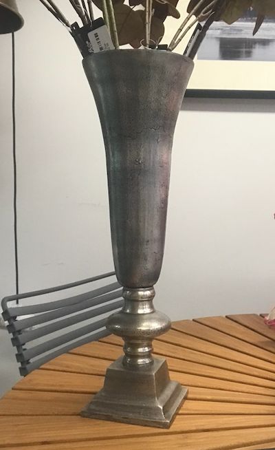 aluminium vase pewter