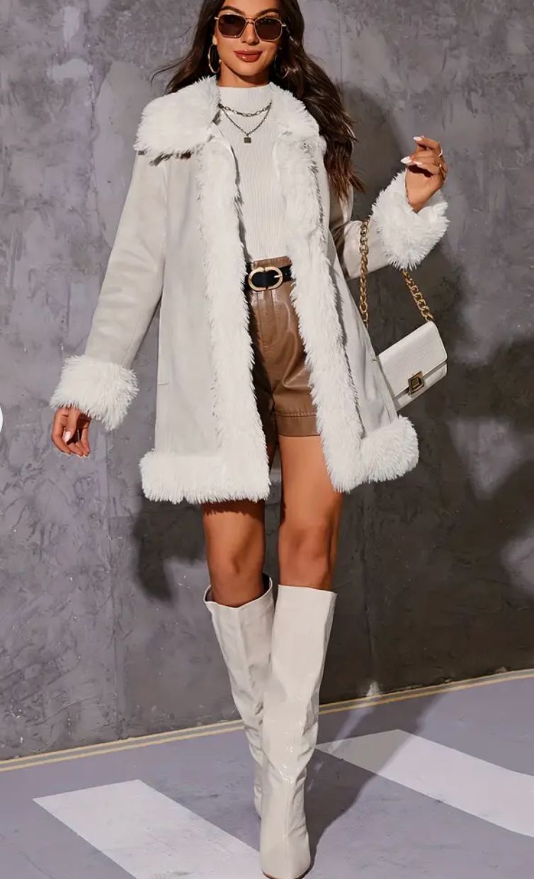 Coat with Faux Fur - 10