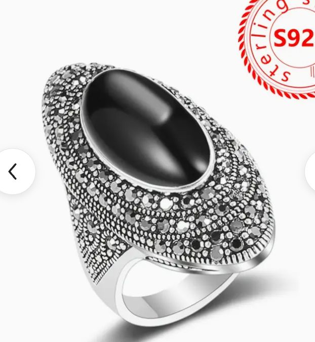 Retro Ring inlay black